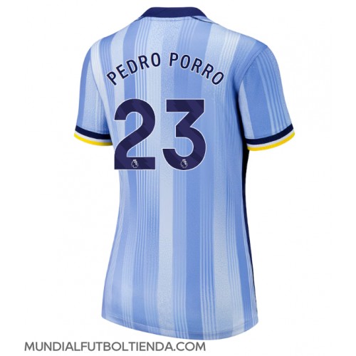 Camiseta Tottenham Hotspur Pedro Porro #23 Segunda Equipación Replica 2024-25 para mujer mangas cortas